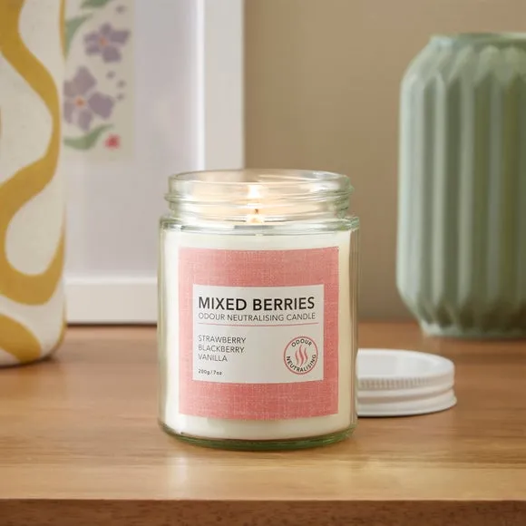 Odour Neutralising Candle - Red Berries, Glass image