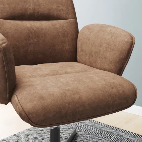 Office Chair Height Adjustable - Tan, Faux Leather