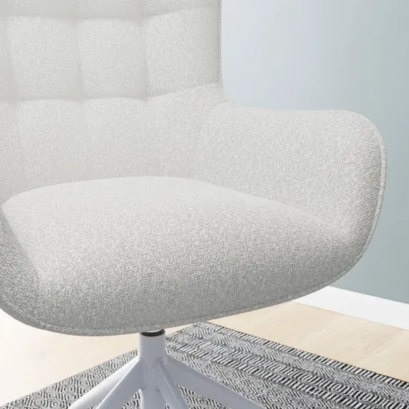 Office Chair with Contoured Back - Cream, Boucle