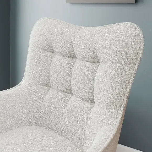 Office Chair with Contoured Back - Cream, Boucle