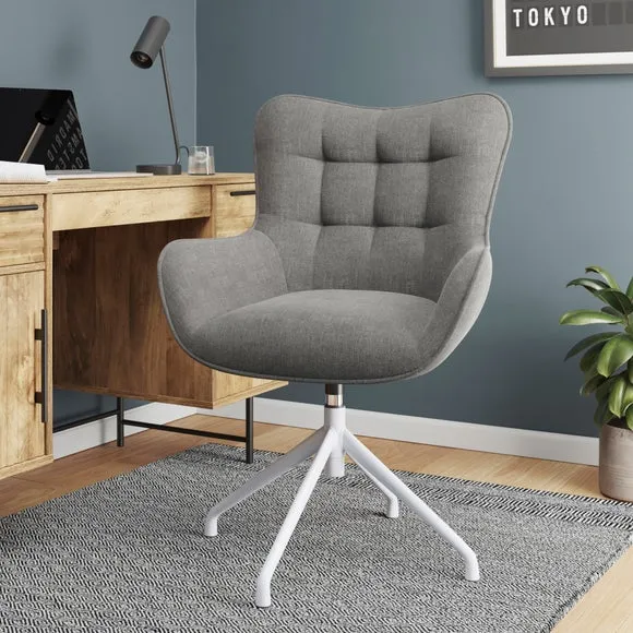 Office Chair with Curved Backrest - Grey, Fabric image