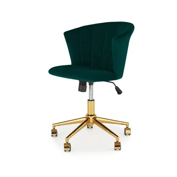 Office Chair with Gas Lift - Green, Velvet