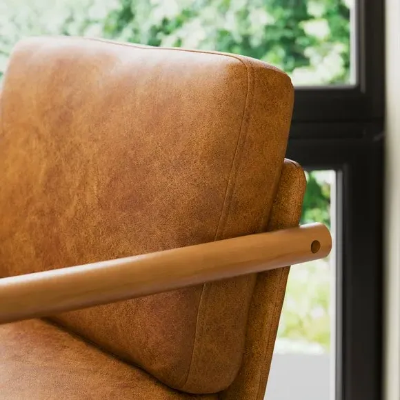 Office Chair with Tilt - Brown, Faux Leather