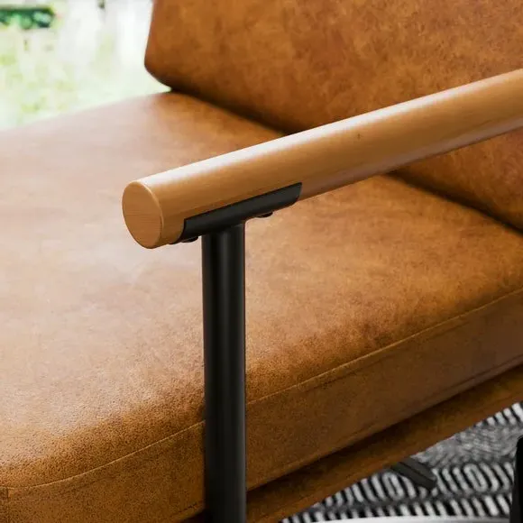 Office Chair with Tilt - Brown, Faux Leather