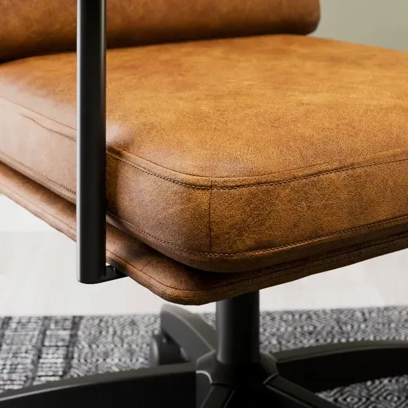 Office Chair with Tilt - Brown, Faux Leather