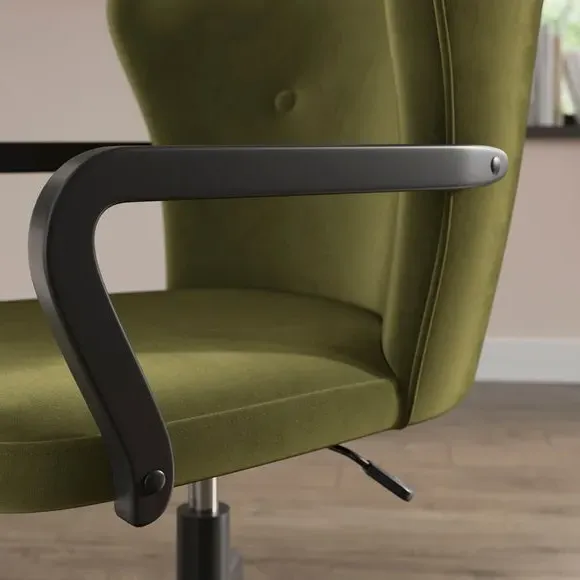 Office Chair with Tilt Feature - Olive, Velvet