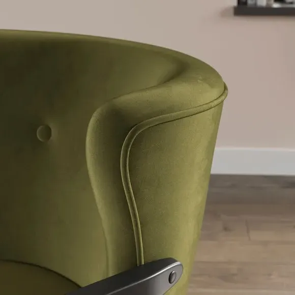 Office Chair with Tilt Feature - Olive, Velvet