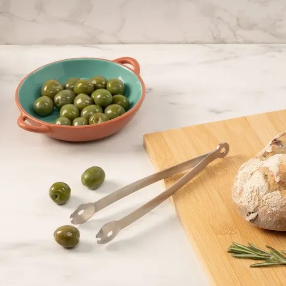 Olive Tongs - Silver, Stainless Steel
