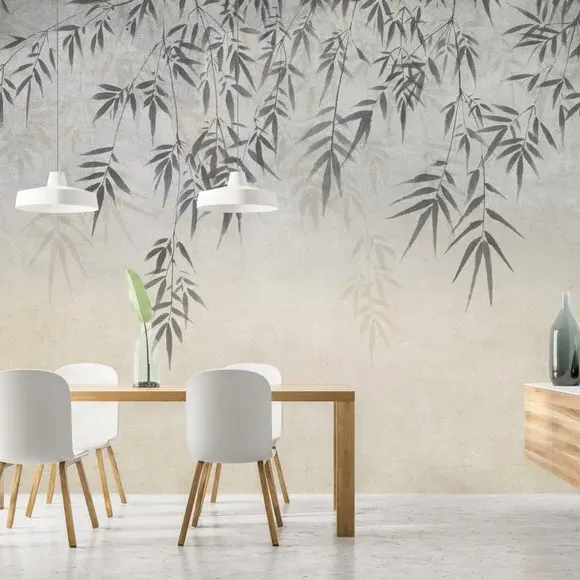 Ombre Leaf Wall Mural - Natural, Non-Woven
