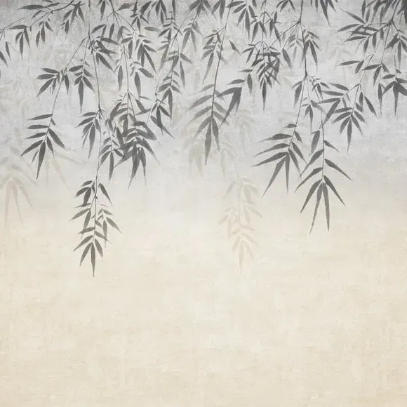 Ombre Leaf Wall Mural - Natural, Non-Woven
