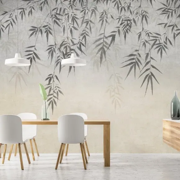 Ombre Leaf Wall Mural - Natural, Non-Woven