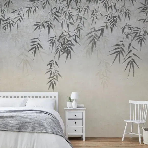 Ombre Leaf Wall Mural - Natural, Non-Woven