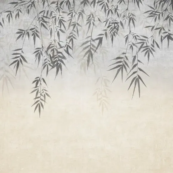 Ombre Leaf Wall Mural - Natural, Non-Woven