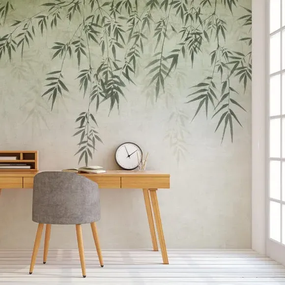 Ombre Leaf Wall Mural - Sage, Non-Woven