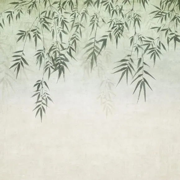 Ombre Leaf Wall Mural - Sage, Non-Woven