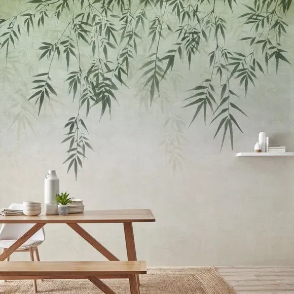 Ombre Leaf Wall Mural - Sage, Non-Woven