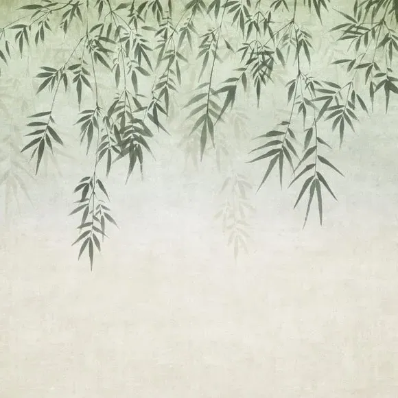 Ombre Leaf Wall Mural - Sage, Non-Woven