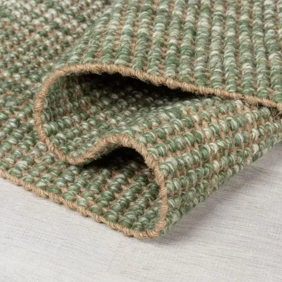 Ombre Rug with Gradient Effect - Green, Jute