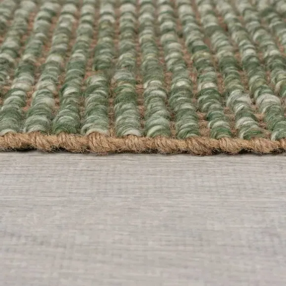 Ombre Rug with Gradient Effect - Green, Jute