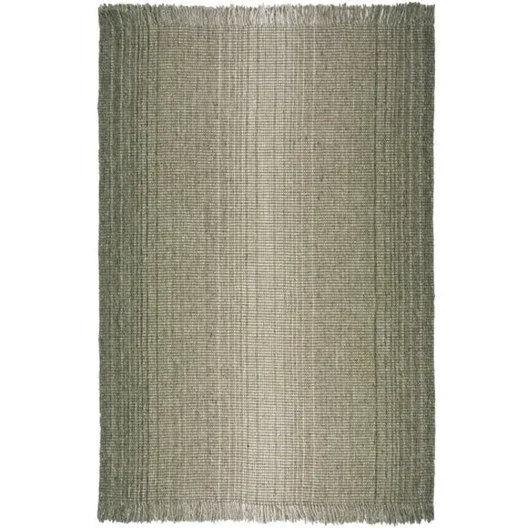 Ombre Rug with Gradient Effect - Green, Jute