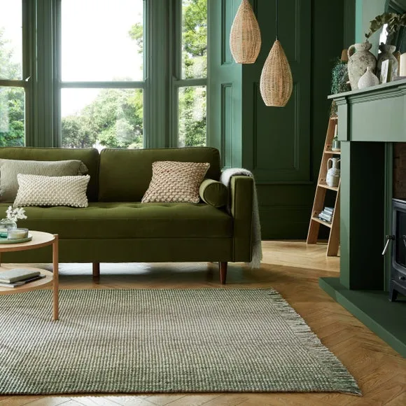 Ombre Rug with Gradient Effect - Green, Jute image
