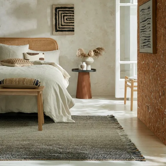 Ombre Rug with Gradient Effect - Grey, Jute