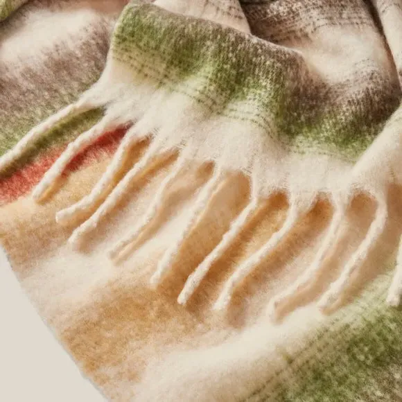 Ombre Stripe Throw Blanket - Multicolor, Mohair