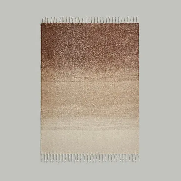 Ombre Throw Blanket - Natural, Mohair