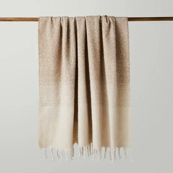 Ombre Throw Blanket - Natural, Mohair image