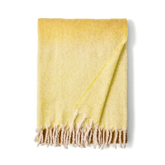 Ombre Throw Blanket - Ochre, Mohair