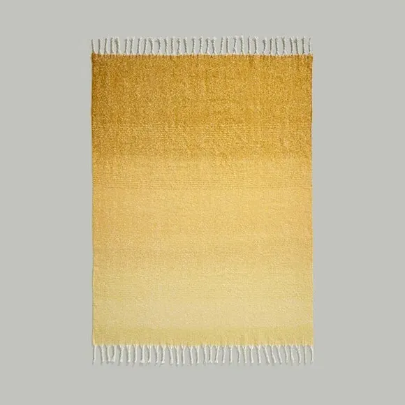 Ombre Throw Blanket - Ochre, Mohair