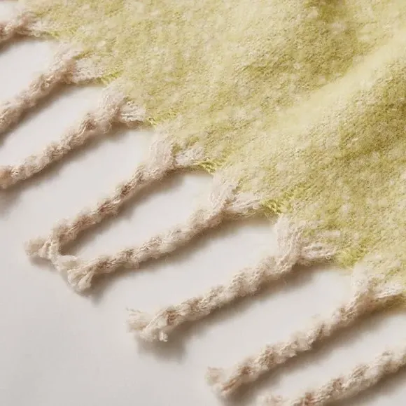 Ombre Throw Blanket - Olive, Mohair