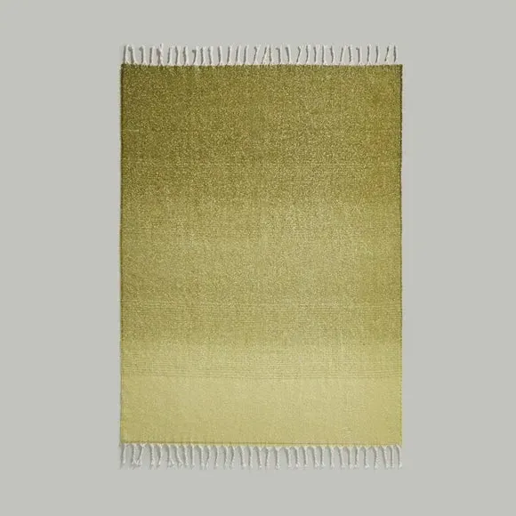Ombre Throw Blanket - Olive, Mohair