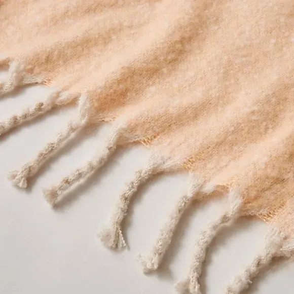 Ombre Throw Blanket - Pink Clay, Mohair