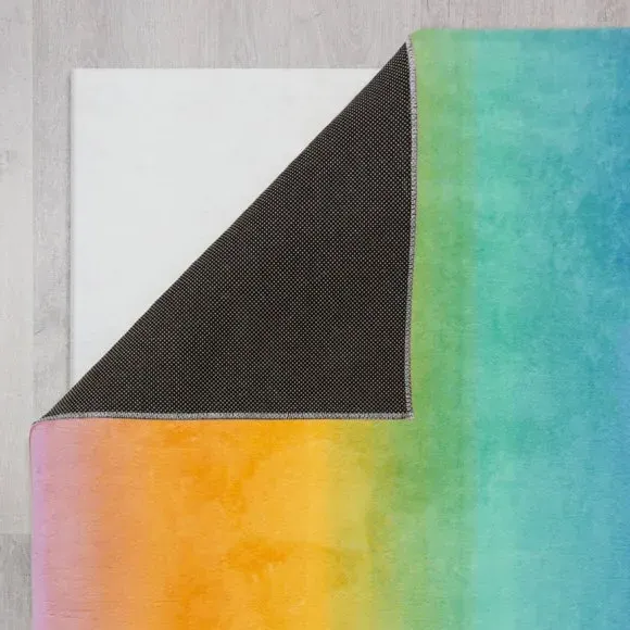 Ombre Vertical Rug - Multicolor, Faux Fur