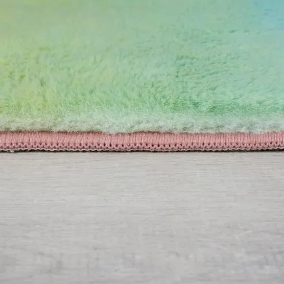 Ombre Vertical Rug - Multicolor, Faux Fur