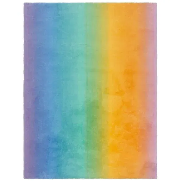 Ombre Vertical Rug - Multicolor, Faux Fur