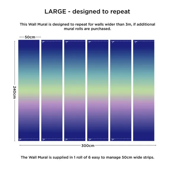 Ombre Wall Mural - Blue, Non-Woven Paper