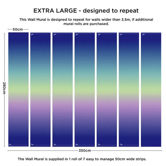 Ombre Wall Mural - Blue, Non-Woven Paper