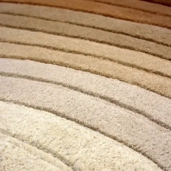 Ombre Wool Rug with High-Low Pile - Terracotta