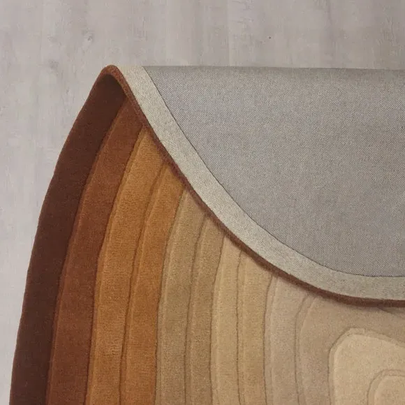 Ombre Wool Rug with High-Low Pile - Terracotta