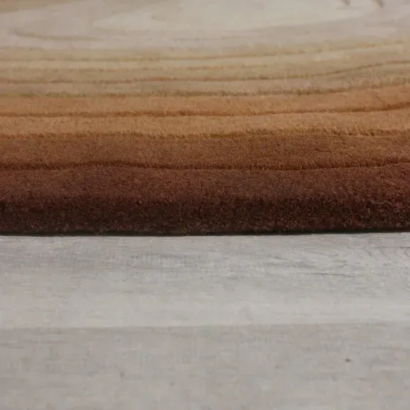 Ombre Wool Rug with High-Low Pile - Terracotta