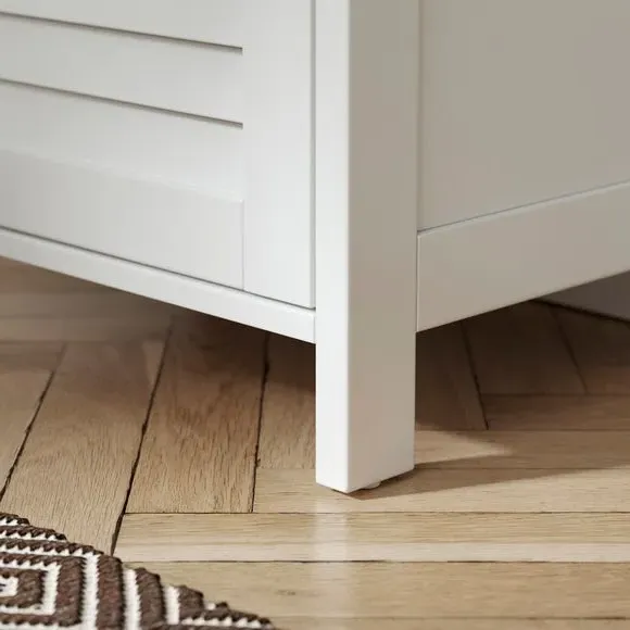 Open Shelf Storage Unit with Door - White