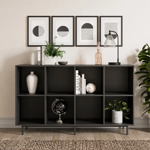 Open Sideboard with 8 Compartments - Black