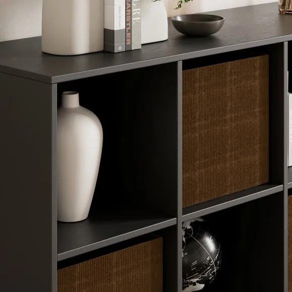Open Sideboard with 8 Compartments - Black