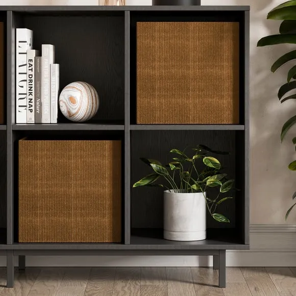 Open Sideboard with 8 Compartments - Black