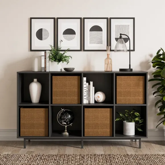 Open Sideboard with 8 Compartments - Black image