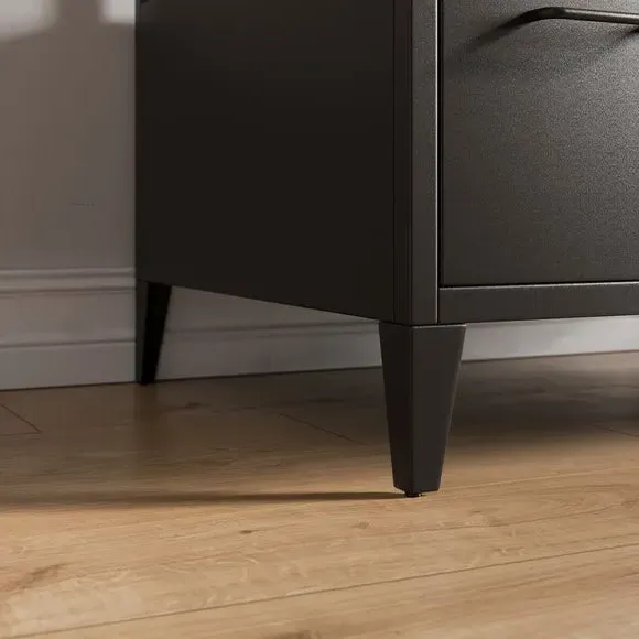 Open Wardrobe with Adjustable Legs - Black, Metal