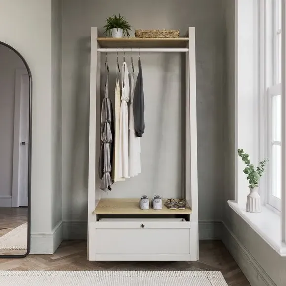 Open Wardrobe with Hanging Space - Stone