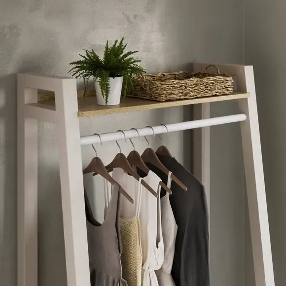 Open Wardrobe with Hanging Space - Stone